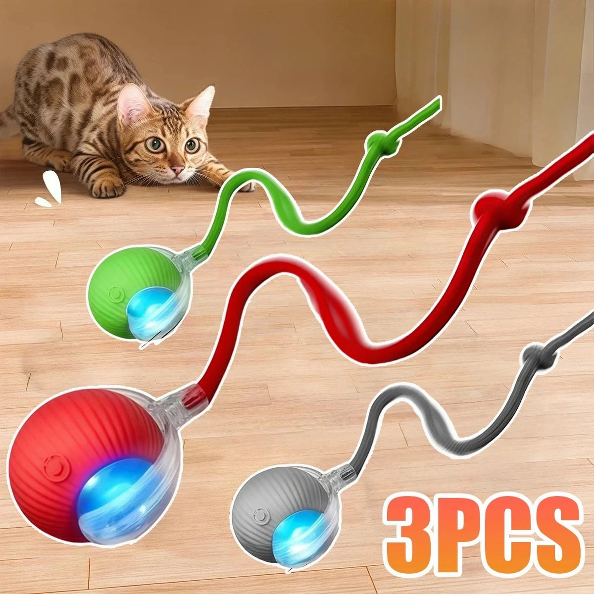 ChaseBall™ – Cat Interactive Ball Toy Automatic Rolling Ball Faux Tail Rechargeable