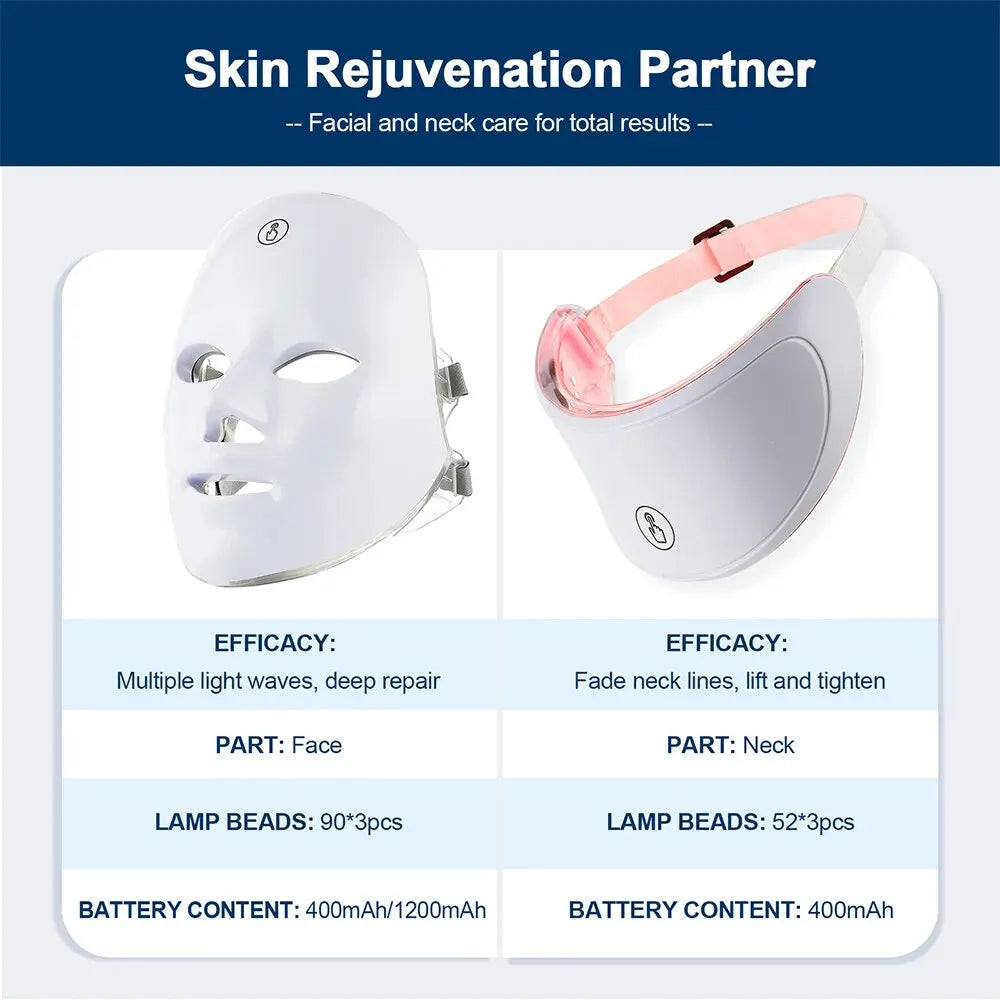 GlowMask™ – 7 Colors Led Facial Mask With Neck Red Light Therapy Mask For Skin 6