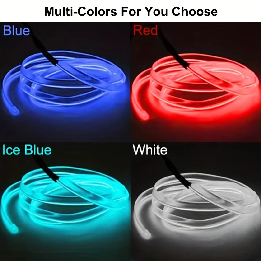 NeonRide™ – 5m Neon LED Car Interior Lighting Strips 5V DIY Flexible EL Cold Light Line 2