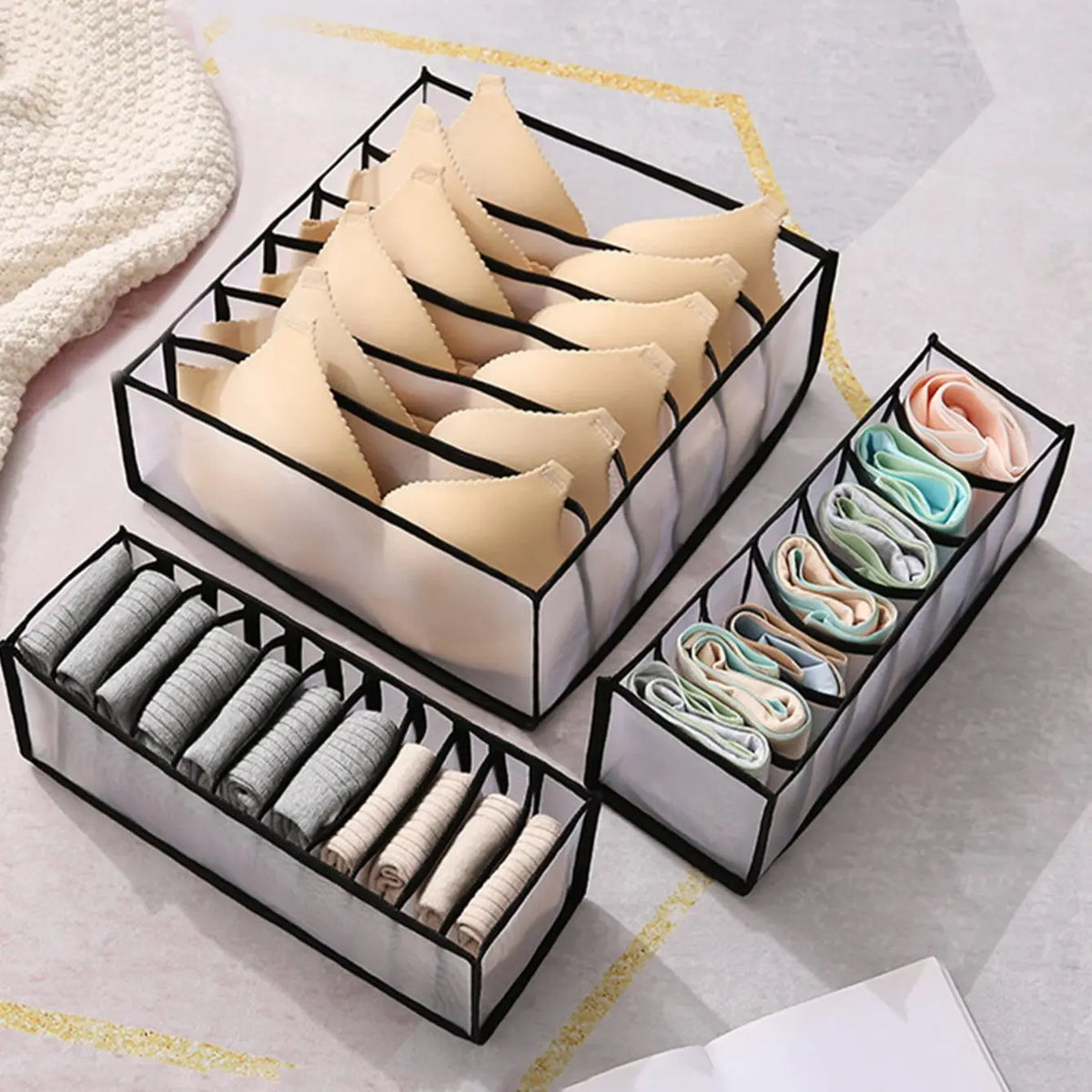 TidyBox™ – Closet Organizer for Socks Home Separated Underwear Storage Box 7/9/11 3