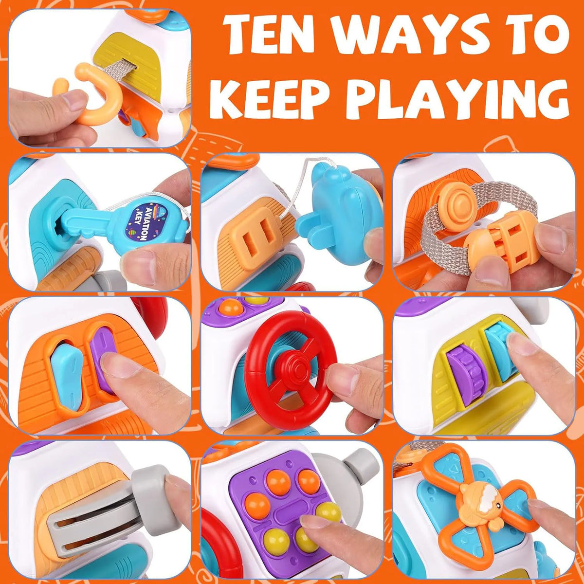 BusyBox™ – Baby Busy Board Cube Montessori Sensory Toys for Toddler Educational 3