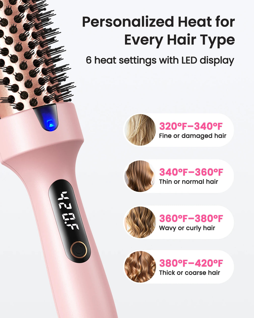 VoluBlow™ – Thermal Brush Blowout Boost 1.5 inch Heated Round Brush for Blowout Look 2
