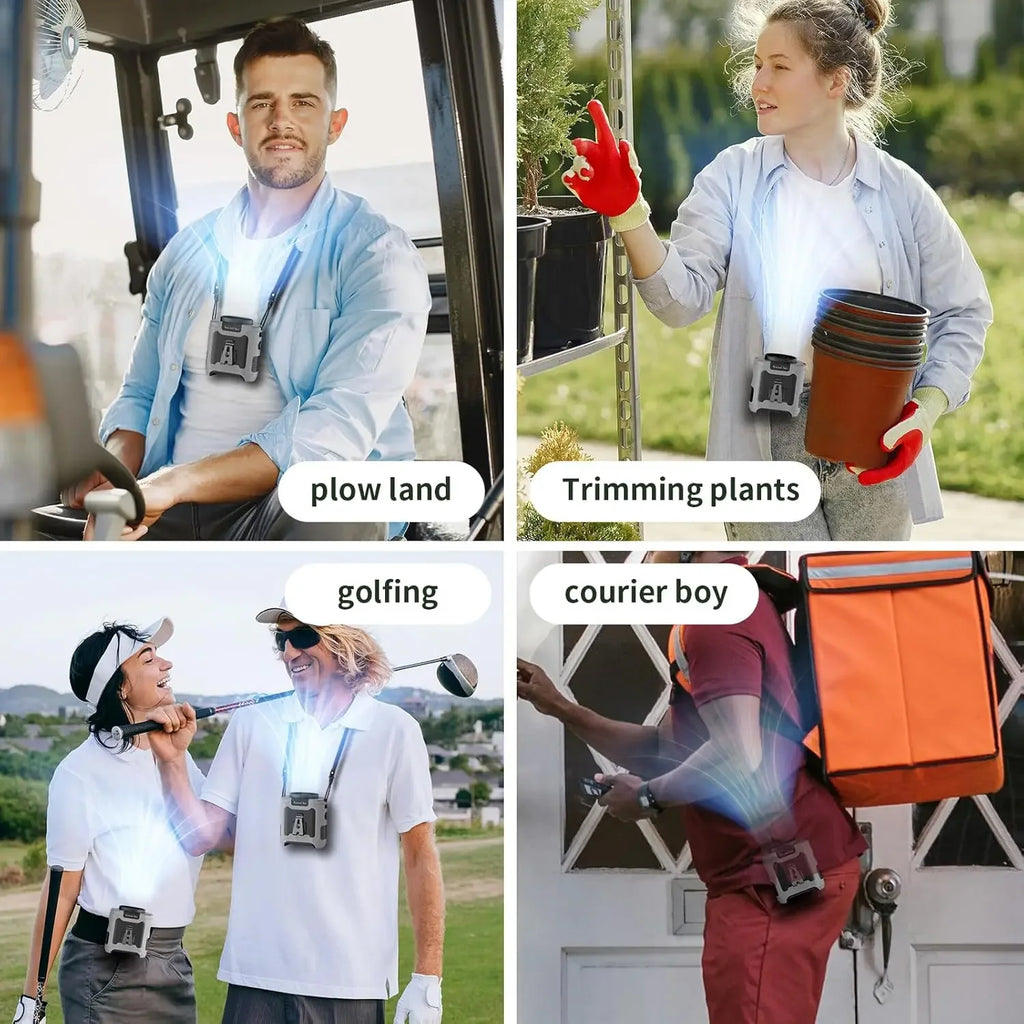 BreezeBand™ – Socoolfan Waist Fan Hanging Outdoor Portable Neck Fan 5/10 Speed Strong 6