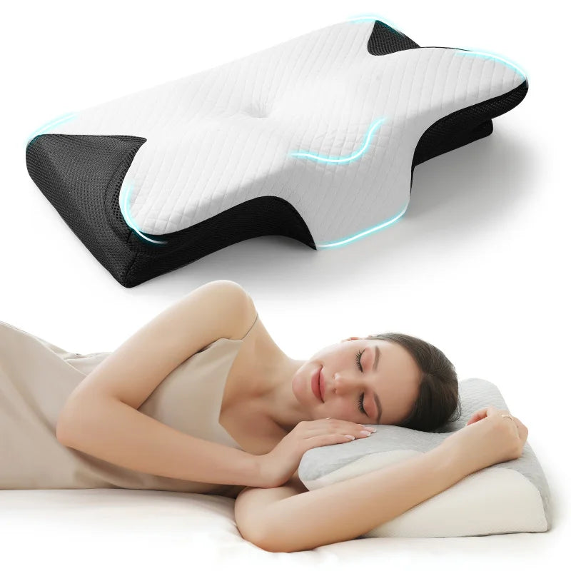 CloudSleep™ – Memory Foam Cooling Gel Pillow for Pain-Free Sleep