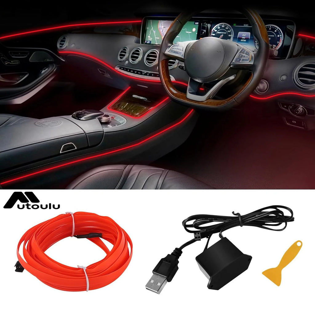 NeonRide™ – 5m Neon LED Car Interior Lighting Strips 5V DIY Flexible EL Cold Light Line