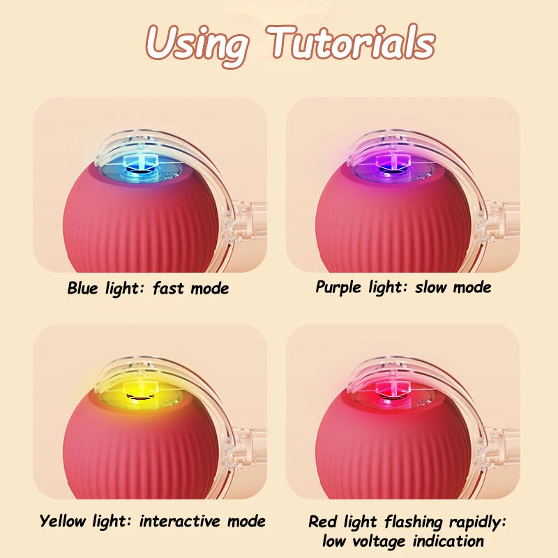 ChaseBall™ – Cat Interactive Ball Toy Automatic Rolling Ball Faux Tail Rechargeable 6