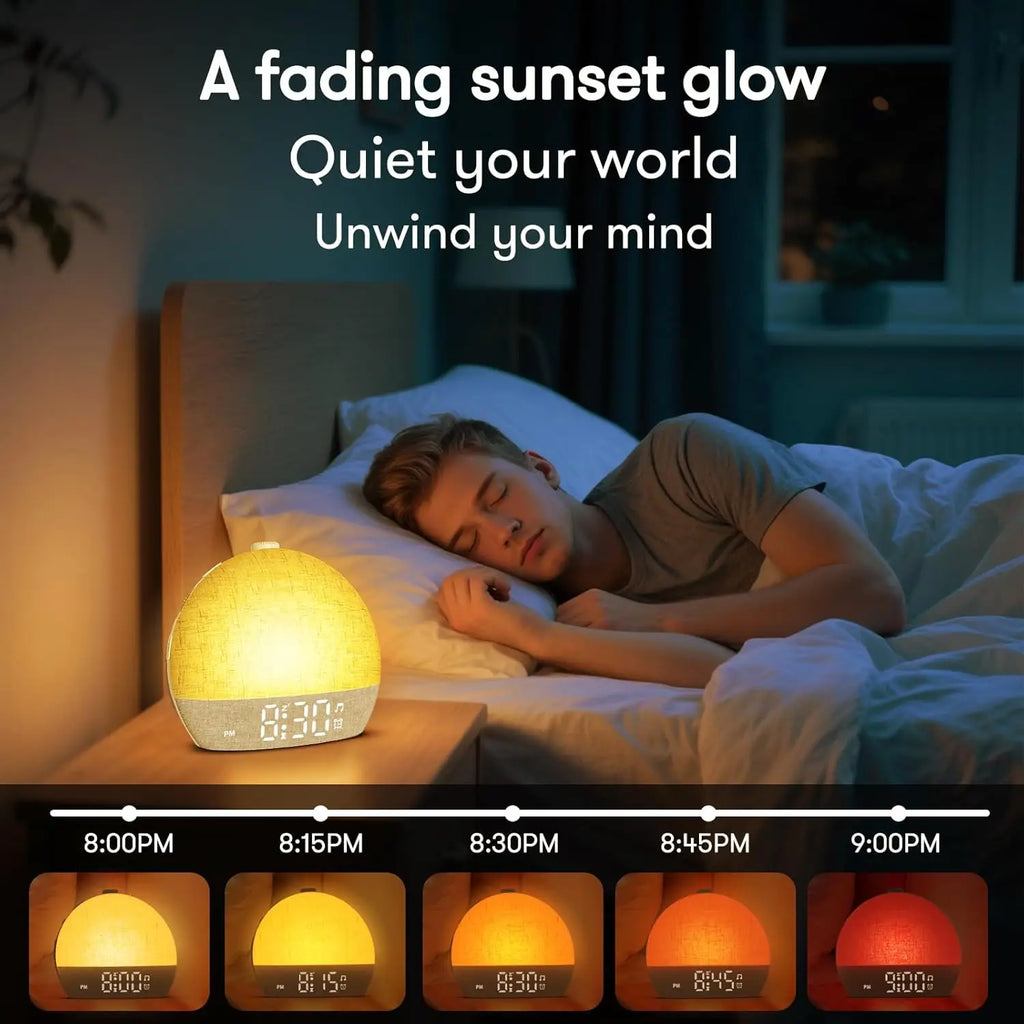 SunRise™ – Wake Up Light Sunrise Alarm Clock Timer 30 White Noise Sound Machine 2