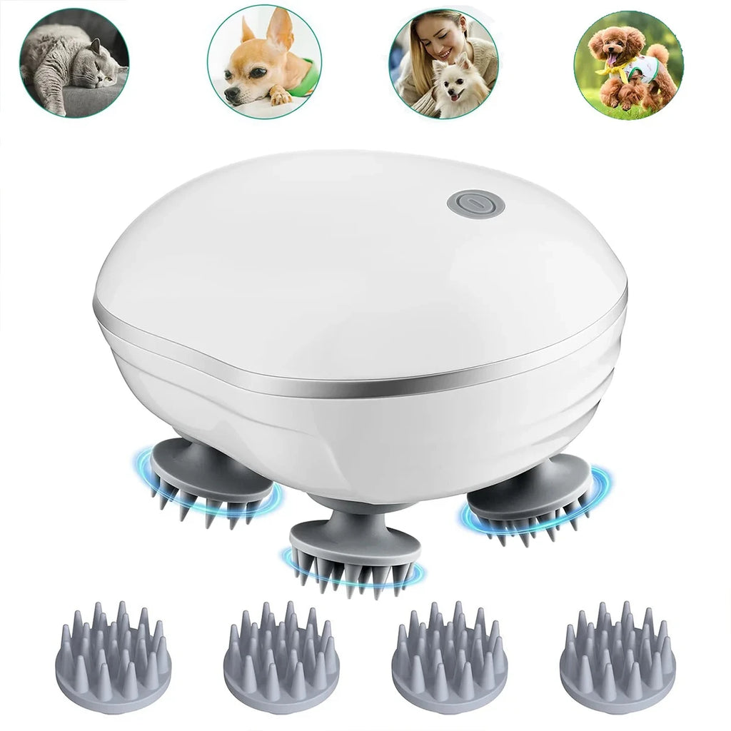 ScalpSpa™ – 2-in-1 Electric Scalp Cleaner & Pet Massager – Deep Vibration Brush for 4