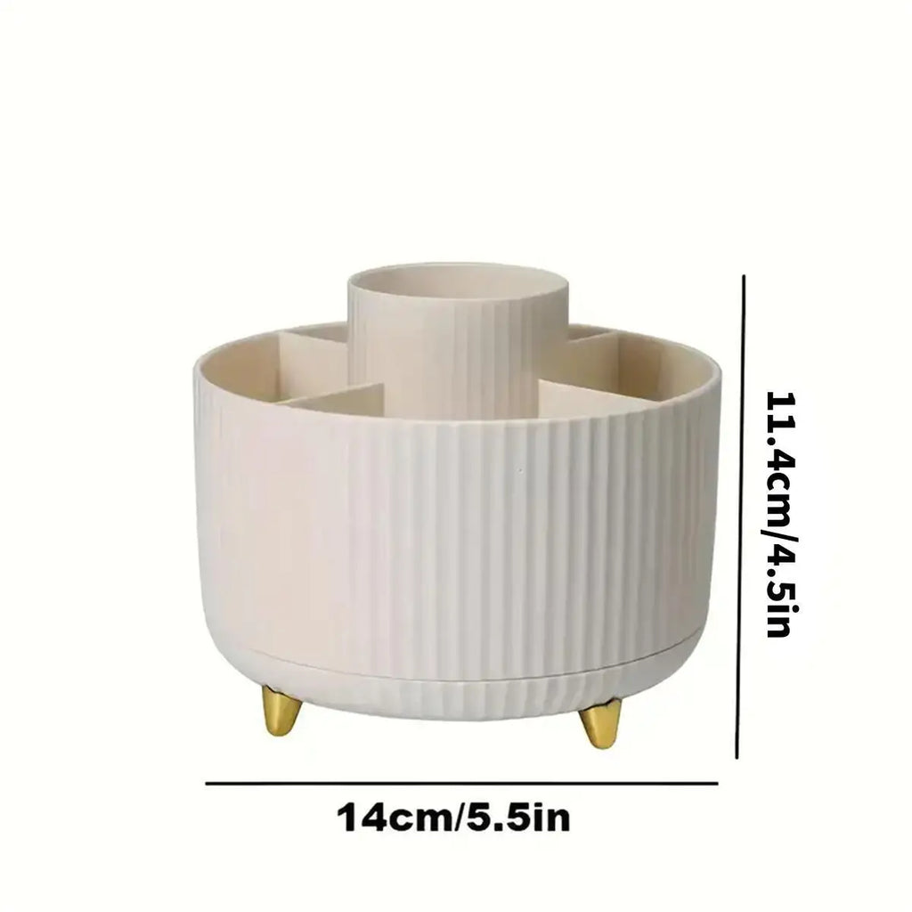 SpinVanity™ – 360° Rotating Makeup Organizer - Plastic Cosmetic Storage with 5 6