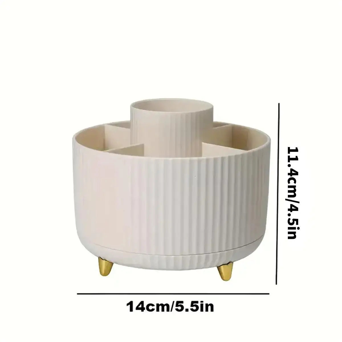 SpinVanity™ – 360° Rotating Makeup Organizer - Plastic Cosmetic Storage with 5 6