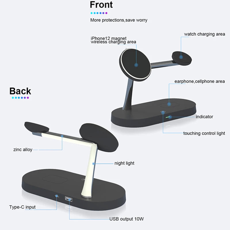ChargeHub™ – 3 in 1 Wireless Charger Stand For iPhone 12/13/14/15/16/17 Fast Charging 4