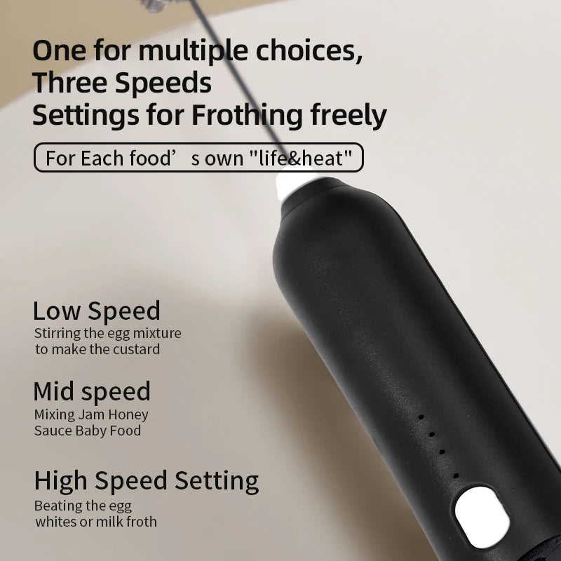 WhiskGo™ – Wireless Electric Milk Frother & Egg Beater (3 Speeds) 5