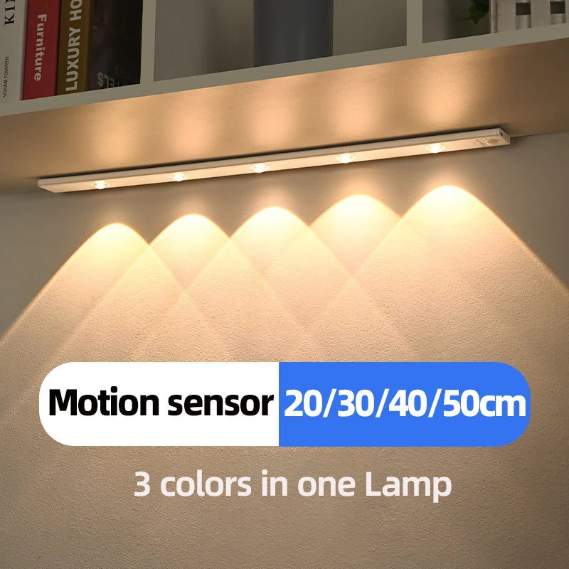 LumiBar™ – White/Black LED Cabinet Light USB Rechargeable Motion Sensor LED Light for
