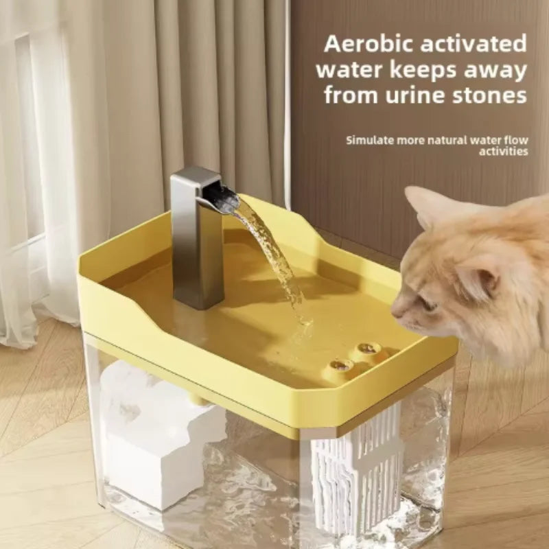 PurrFlow™ – Cat Water Fountain with Auto Filter Transparent Anti-Dry Burning 2