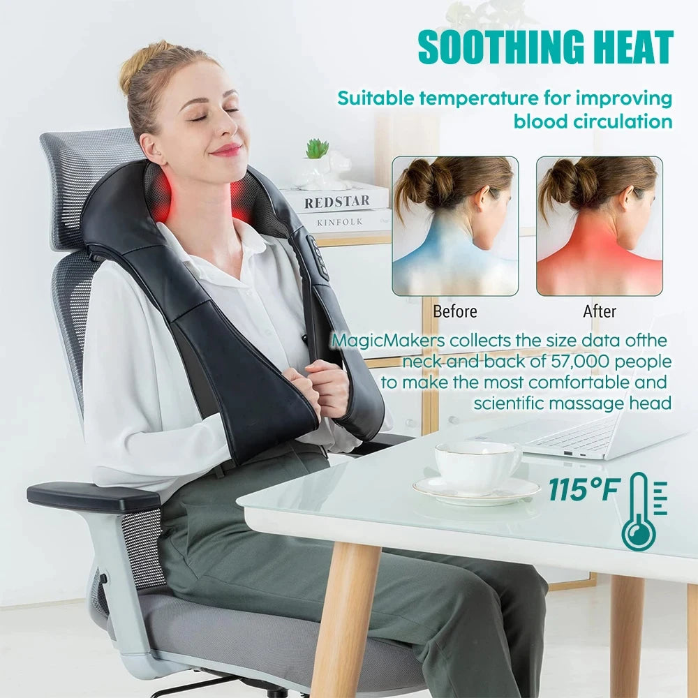 NeckShiatsu™ – Heated U-Shape Shiatsu Neck and Shoulder Massager - Deep Kneading Electric 3
