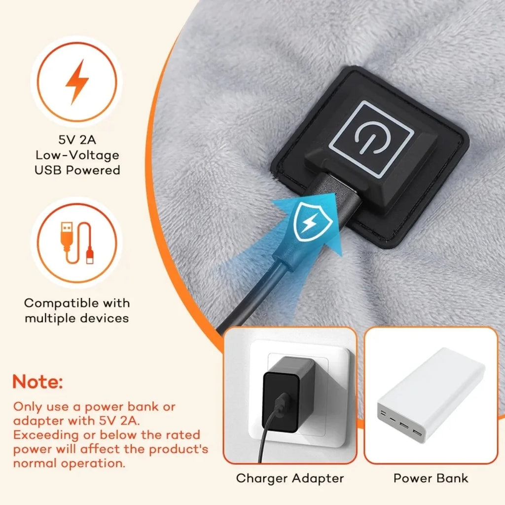 HeatWrap™ – USB Heated Shawl with 3 Heat Settings, Zipper Heated Shoulder Wrap for Neck 4