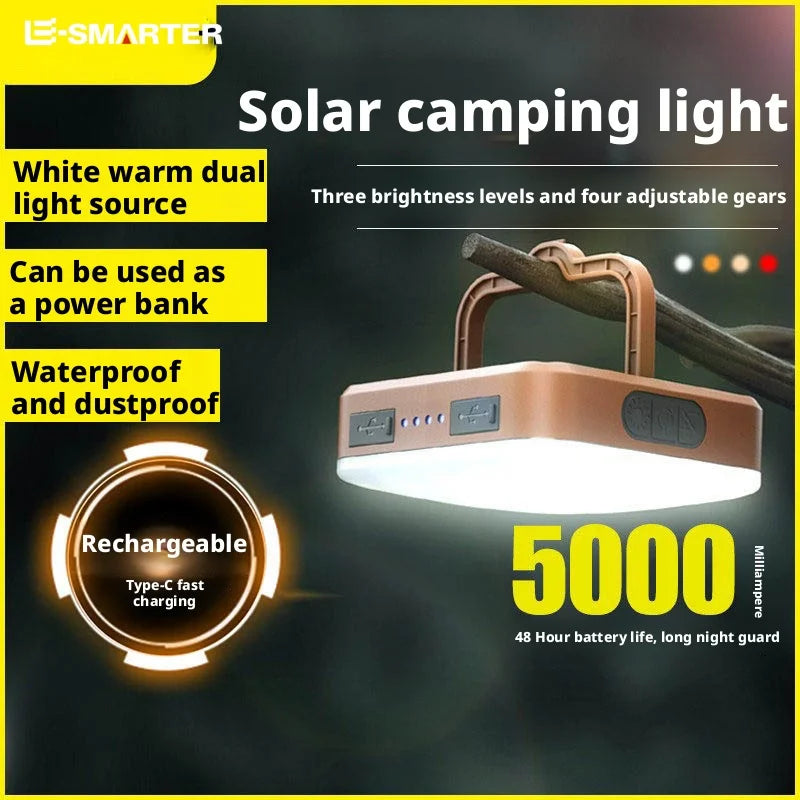 CampGlow™ – Outdoor COB Camping Solar Lamp Portable Rechargeable Hanging Light 4
