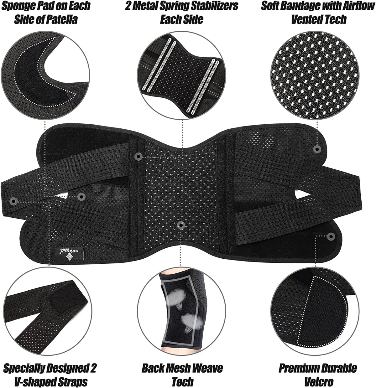 KneeGuard™ – NEENCA Knee Brace for Knee Pain Compression Knee Support with Air Mesh 2