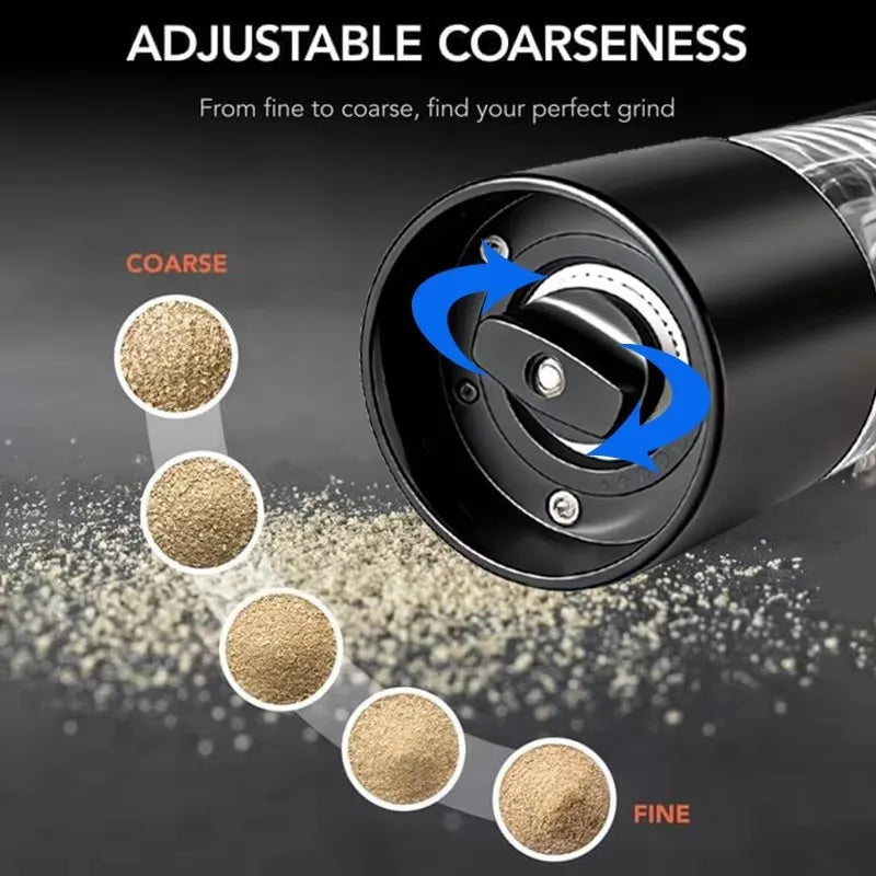 SpinMill™ Duo – Electric Salt & Pepper Grinder Set with LED Light 4