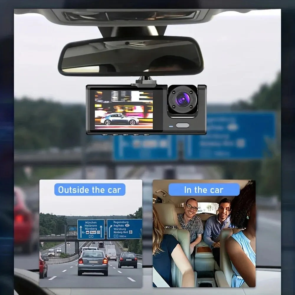 RoadEye™ – 1080P Dual camera Dash Cam for cars,Front And Inside,car camera with IR 6