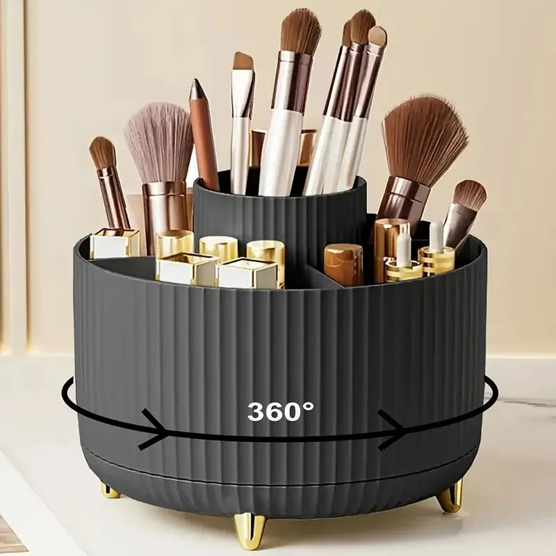 SpinVanity™ – Makeup Brush Holder Organizer 5 Slot 360° Rotating Makeup Brushes Desktop