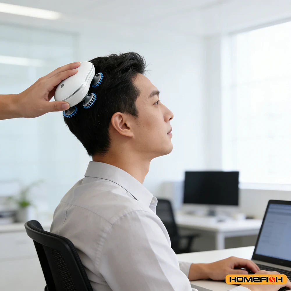 ScalpSpa™ – 2-in-1 Electric Scalp Cleaner & Pet Massager – Deep Vibration Brush for 6