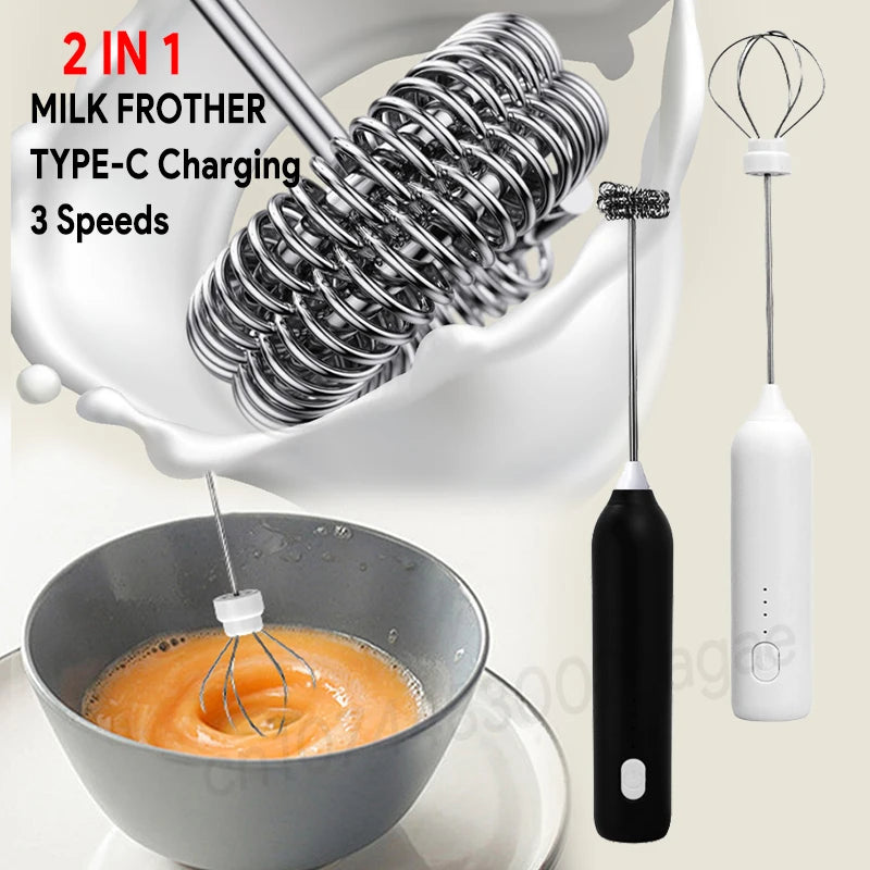 WhiskGo™ – Wireless Electric Milk Frother & Egg Beater (3 Speeds)