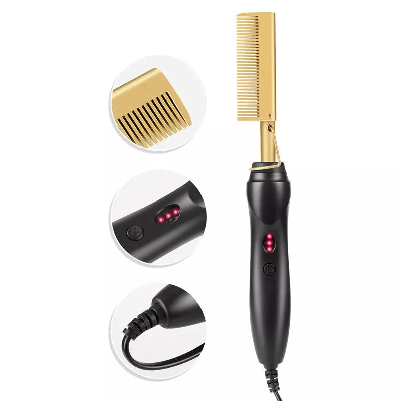 SleekBrush™ – 2-In-1 Straight Hair Comb Portable Fast Heating Copper Straight Hair Comb 4