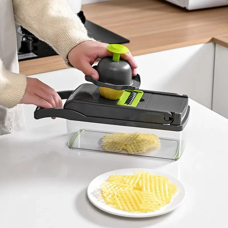 SliceMaster™ – 12-in-1 Vegetable Chopper & Slicer with Basket 4
