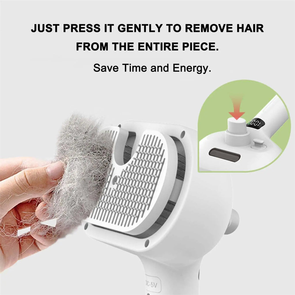 SteamBrush™ – Steamy Dog Brush Electric Spray Cat Hair Brush 3 in1 Dog Steamer Brush for 5