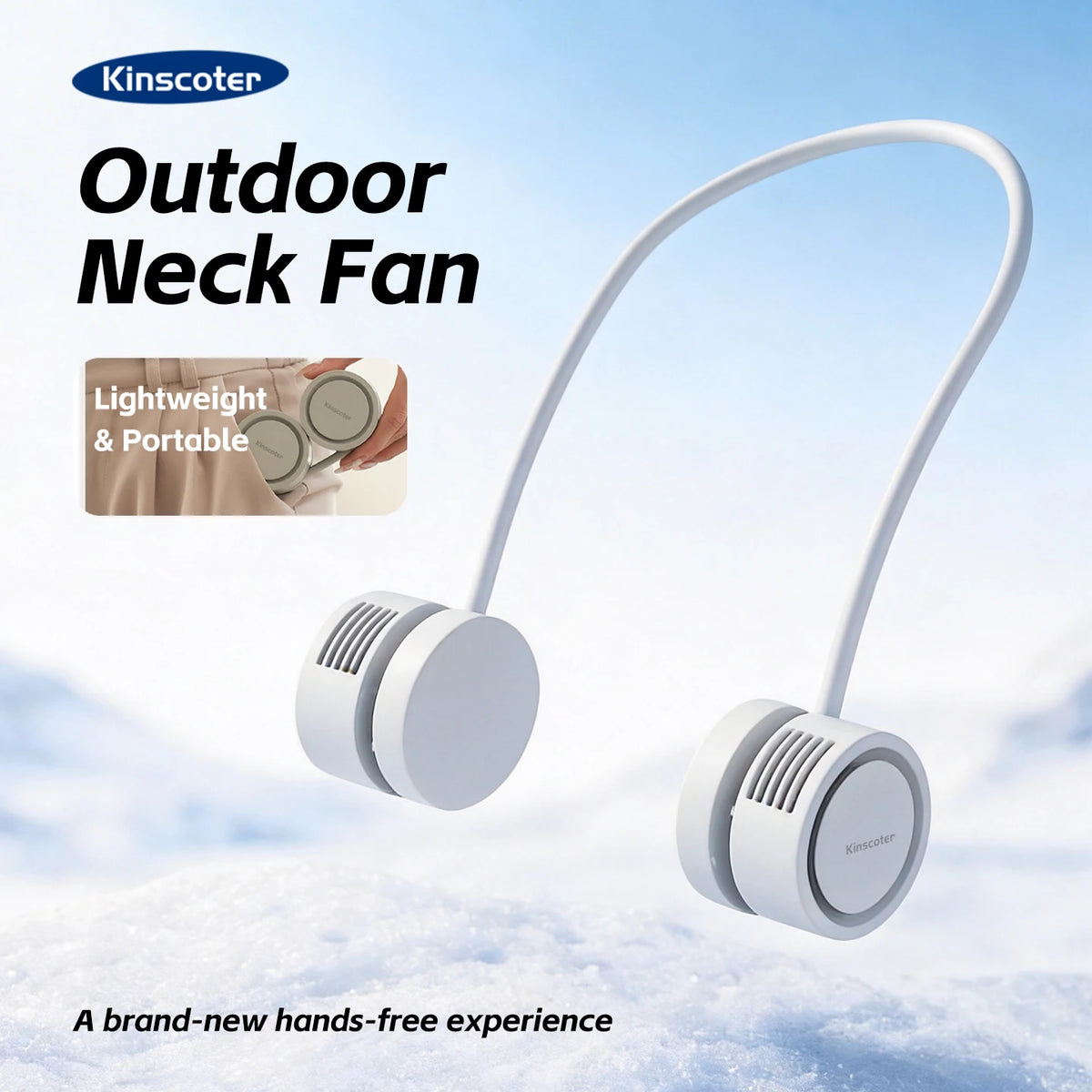 BreezeBand™ – Portable Neck Fan, Foldable Mini USB Fan, Rechargeable 1600mah Cooling Wind