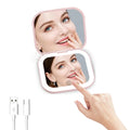 LumiMirror™ – 2X Magnifying Compact Vanity Makeup Mirror with Lights Travel Mini Folding