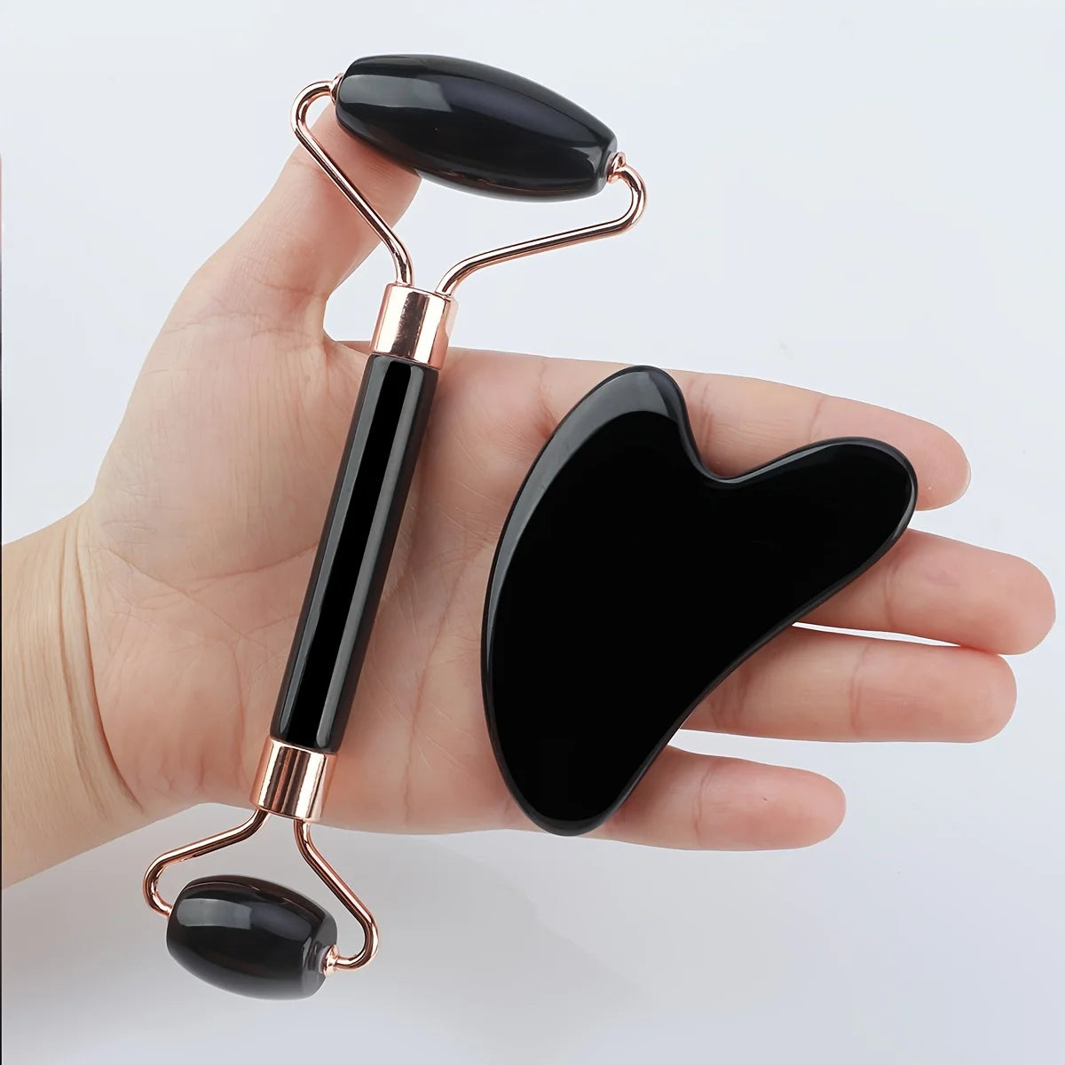 FrostGlow™ – 3Pcs Ice Face Roller Gua Sha Tool Set Portable Household Facial Massage 6