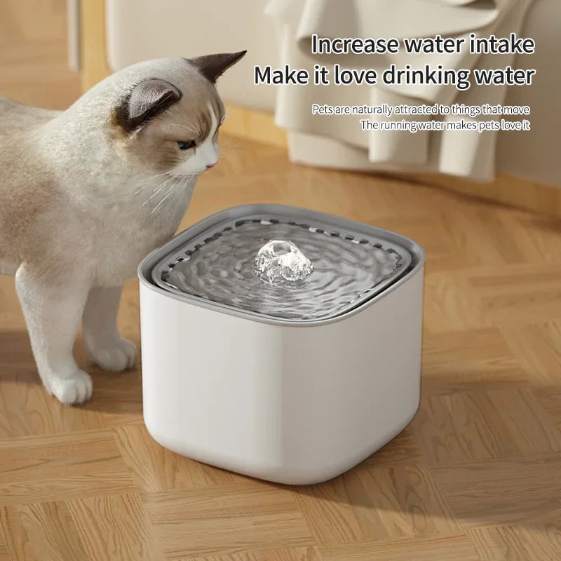 PurrFlow™ – 3L Cat Water Fountain Auto ERecirculate Filter Large Capacity Filtring Cat