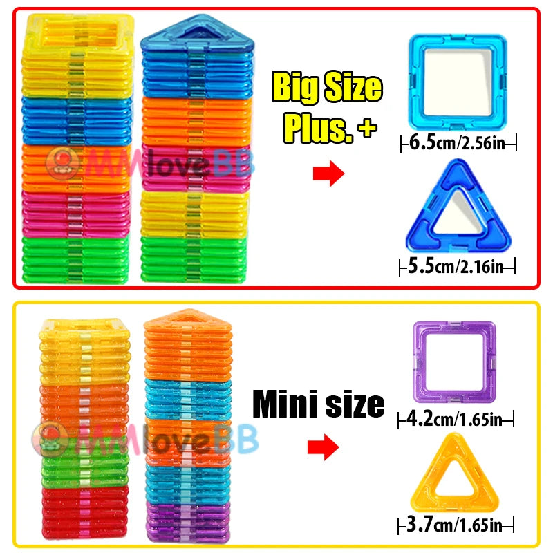 MagniBlocks™ – Magnetic Building Blocks Big Size and Mini Size DIY Magnets Toys for Kids 3