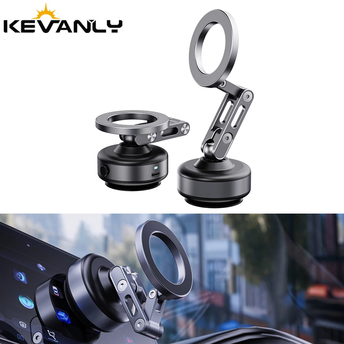 MagMount™ – Vacuum Magnetic Suction Cup Car Mobile Phone Mount Universal Folding Phone 2