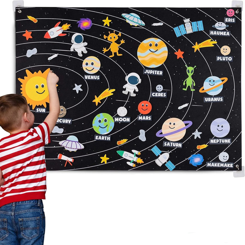BusyBox™ – Montessori Toy Solar System Felt Story Busy Board Set for Toddlers Farm