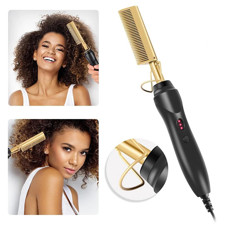 SleekBrush™ – 2-In-1 Straight Hair Comb Portable Fast Heating Copper Straight Hair Comb 6