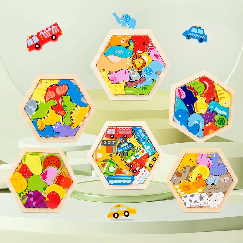 WoodPlay™ – Baby toy Wooden jigsaw Puzzle Creative 3D Puzzle for Children's 2