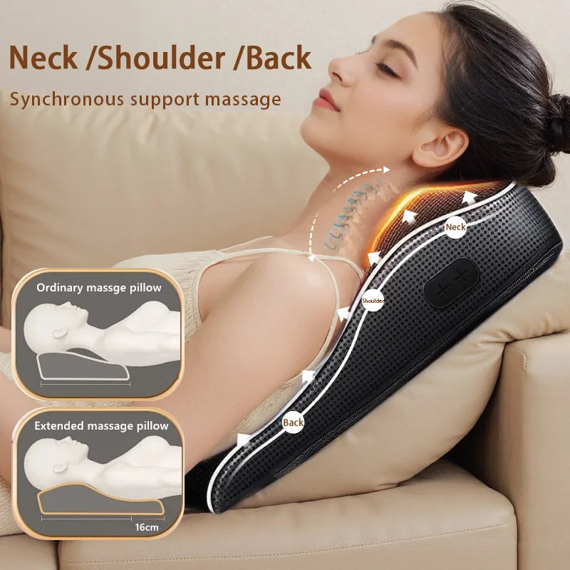 NeckShiatsu™ – Electric Cervical Pillow For Neck Airbag Ttraction Shiatsu Head Body Back 5