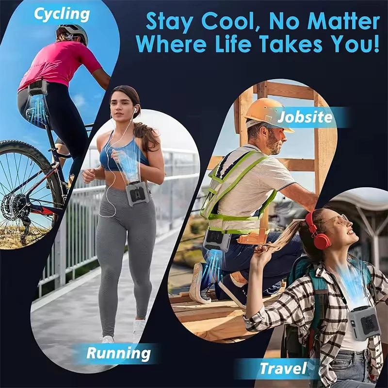 BreezeBand™ – 2026 Summer Waist Fan Portable Handheld Hanging Neck Fan Ultra-Strong Wind 2