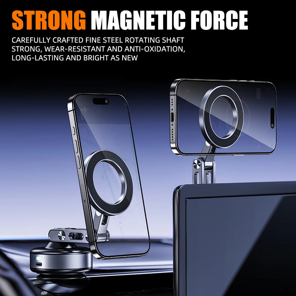 MagMount™ – Vacuum Magnetic Suction Cup Car Mobile Phone Mount Universal Folding Phone
