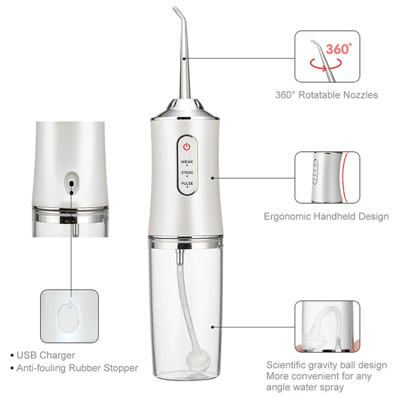 AquaFloss™ – Electric Water Floss, Intelligent Chip, Precise Pressure Control, 360 2