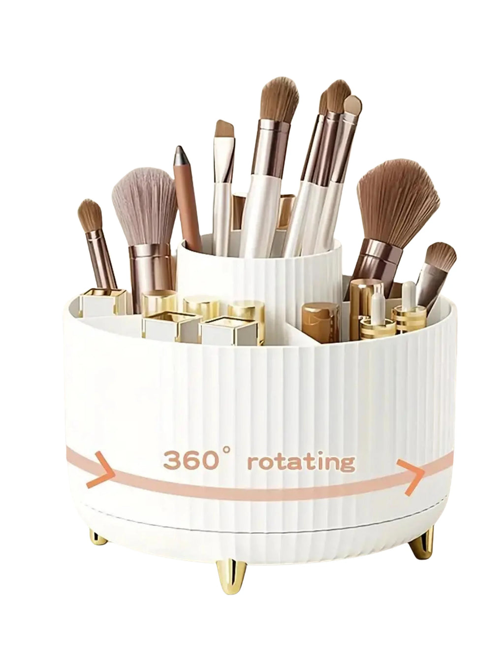 SpinVanity™ – 360° Rotating Makeup Organizer - Plastic Cosmetic Storage with 5 2
