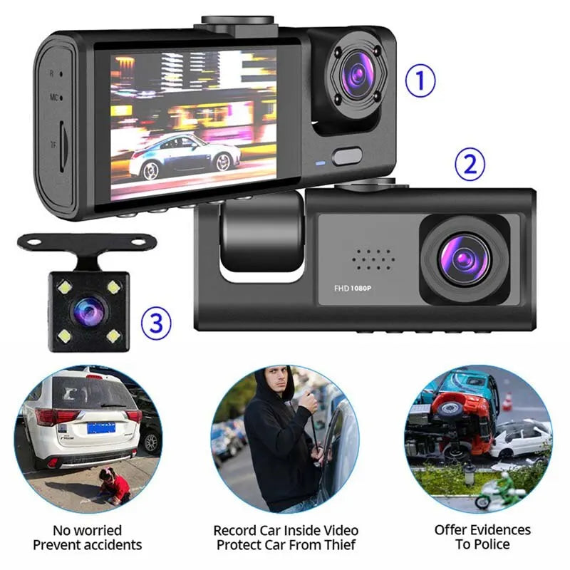 RoadEye™ – 1080P Dual camera Dash Cam for cars,Front And Inside,car camera with IR 3