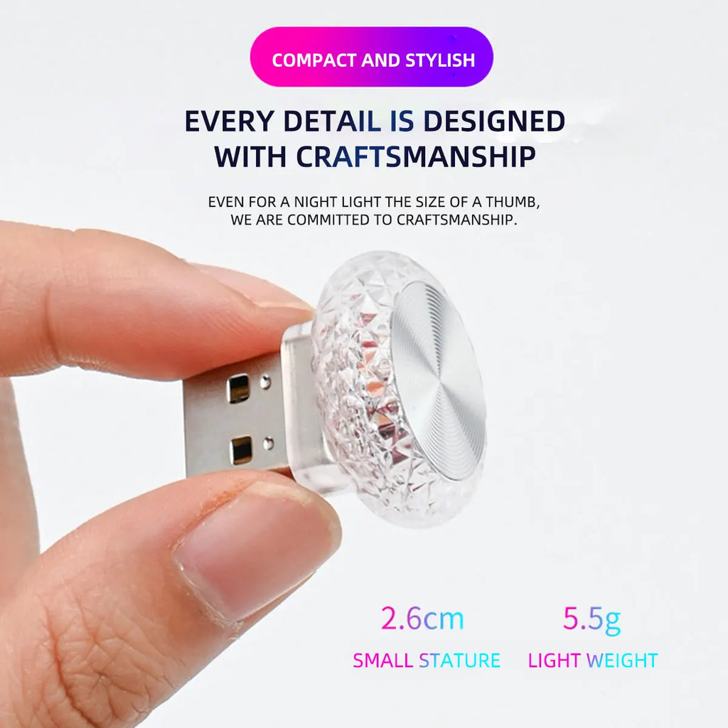 NeonRide™ – 1x RGB Car USB Ambient Light Mini LED Decorative Atmosphere Lamps For Auto 3