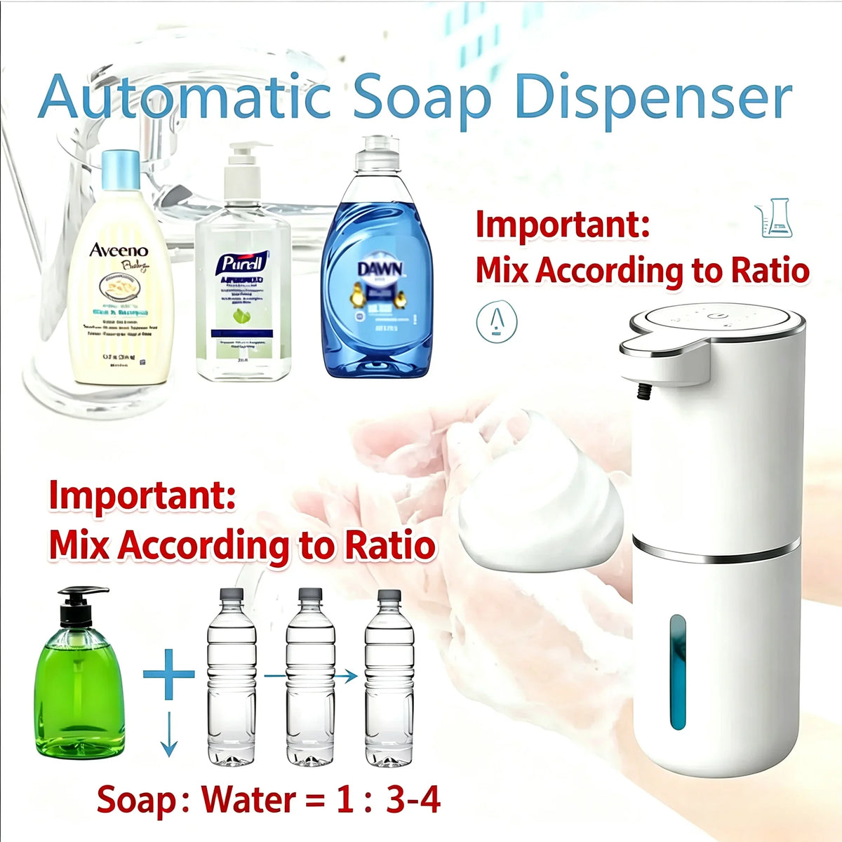CleanTouch™ – Automatic Liquid/Foma Soap Dispenser, Touchless Electric Dispenser, USB 2