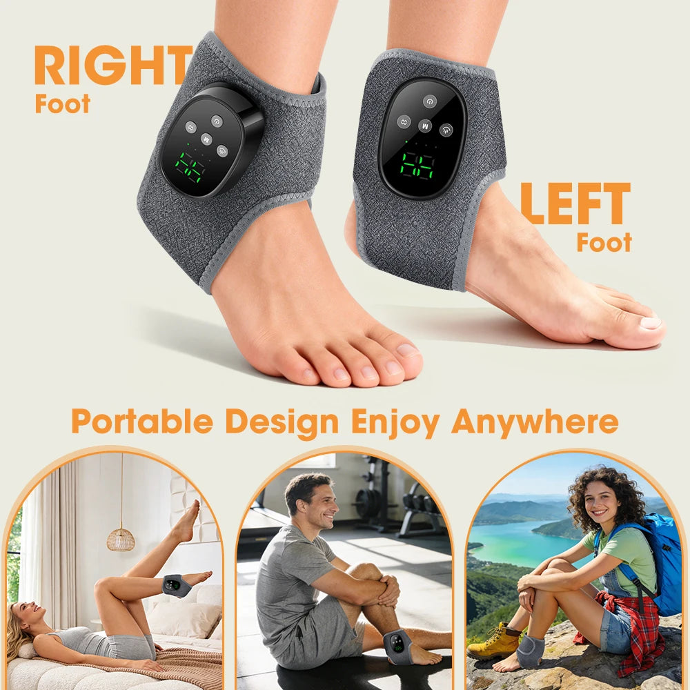 FootEase™ – Electric Foot Massager Heated Vibration Cordless Ankle Wrap Portable Leg 6