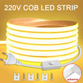 GlowStrip™ – 220V Led Strip with ON/OFF Switch Waterproof COB LED Strip 220V Flexible