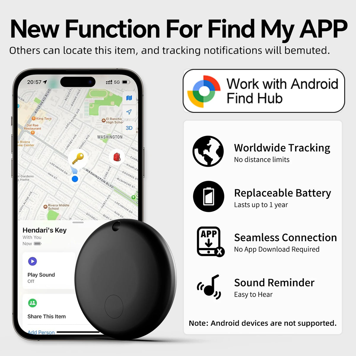 FindTag™ – Smart GPS Tracker Works With google find my device tracker Pet Kids Luggage 5